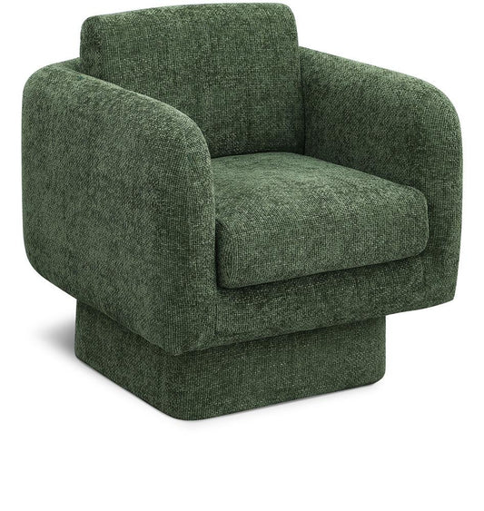 Meridian Furniture - Alessandra Green Chenille Fabric Swivel Accent Chair - 472Green veiw 1