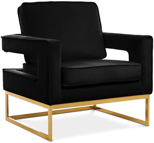 Meridian Furniture - Noah Black Velvet Accent Chair - 511Black veiw 1