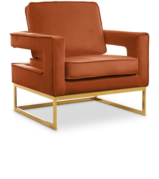 Meridian Furniture - Noah Cognac Velvet Accent Chair - 511Cognac veiw 1