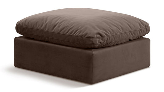Meridian Furniture - Indulge Brown Velvet Ottoman - 147Brown-Ott veiw 1