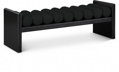 Meridian Furniture - Waverly Black Boucle Fabric Bench - 178Black veiw 1