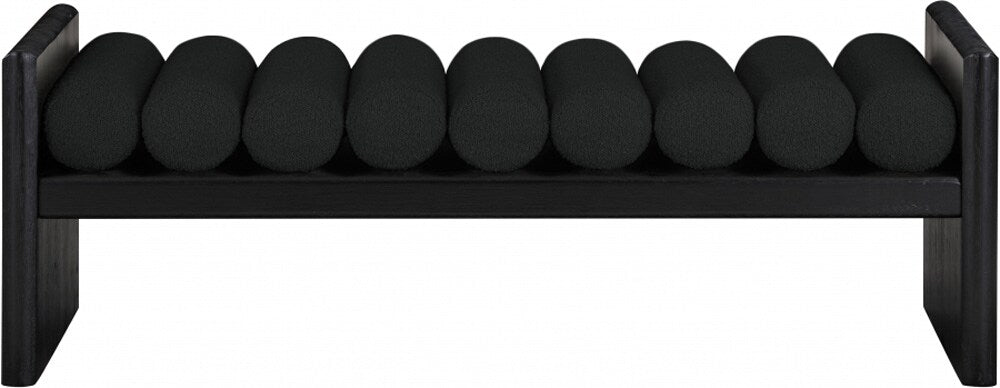 Meridian Furniture - Waverly Black Boucle Fabric Bench - 178Black veiw 2