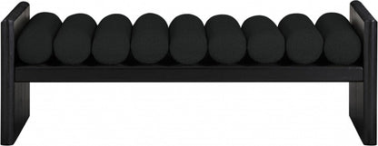 Meridian Furniture - Waverly Black Boucle Fabric Bench - 178Black veiw 2