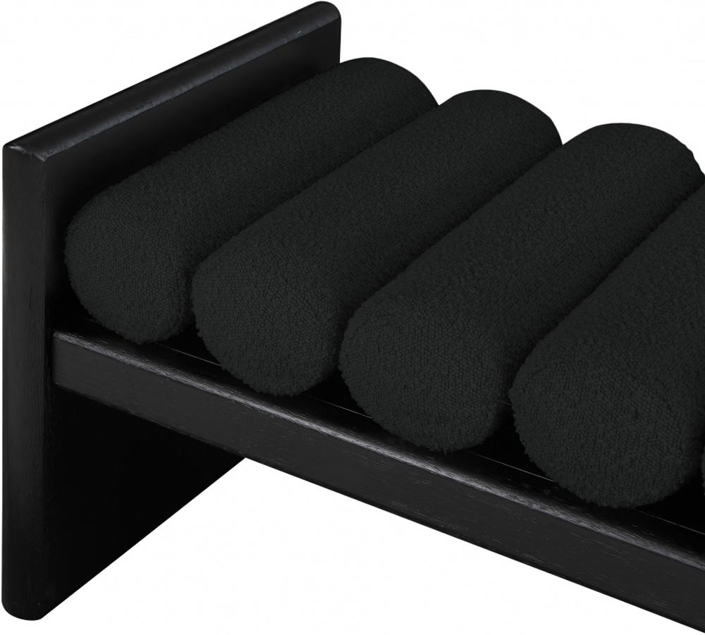 Meridian Furniture - Waverly Black Boucle Fabric Bench - 178Black veiw 4