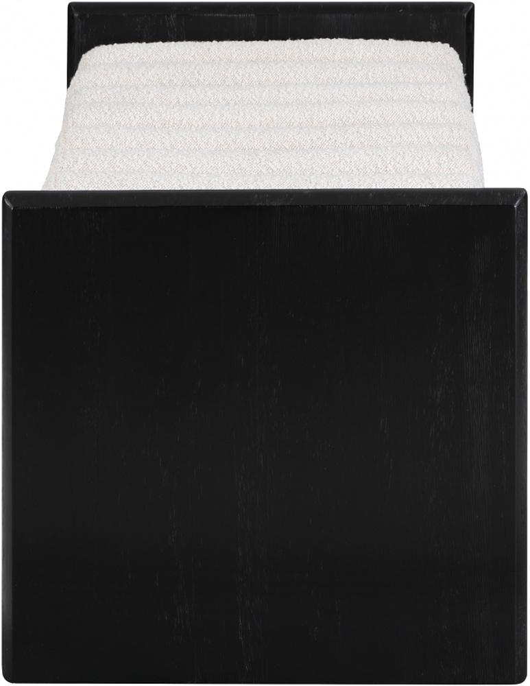 Meridian Furniture - Waverly Cream Boucle Fabric Bench - 178Cream veiw 3
