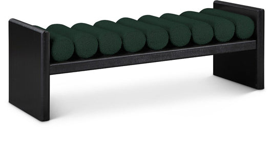 Meridian Furniture - Waverly Green Boucle Fabric Bench - 178Green veiw 1