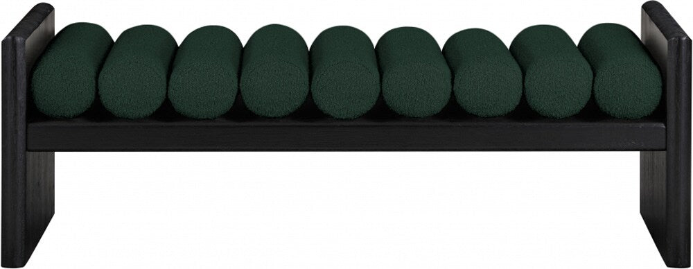Meridian Furniture - Waverly Green Boucle Fabric Bench - 178Green veiw 2