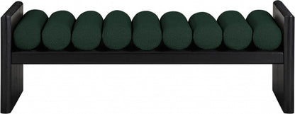 Meridian Furniture - Waverly Green Boucle Fabric Bench - 178Green veiw 2