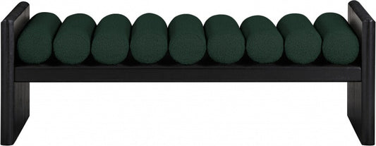 Meridian Furniture - Waverly Green Boucle Fabric Bench - 178Green veiw 2