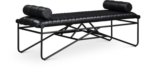 Meridian Furniture - Gatsby Black Vegan Leather Bench - 22052Black veiw 1