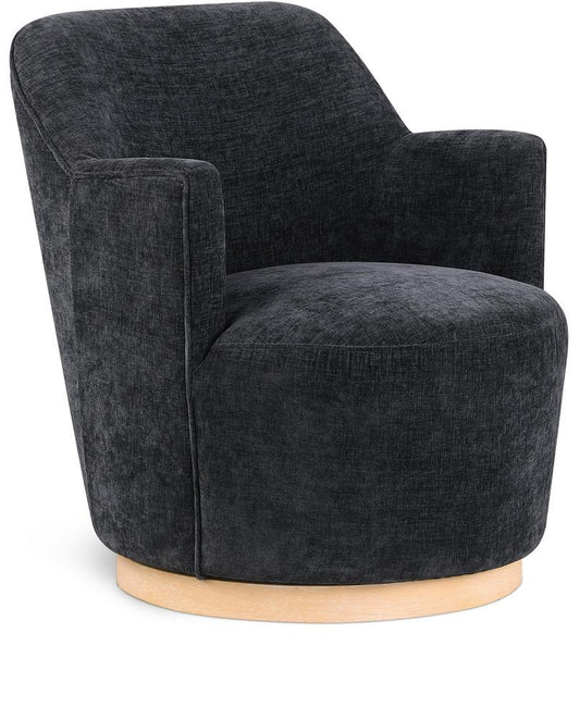 Meridian Furniture - Clarita Black Chenille Fabric Swivel Accent Chair - 449Black veiw 1