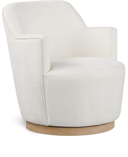 Meridian Furniture - Clarita Cream Chenille Fabric Swivel Accent Chair - 449Cream veiw 1