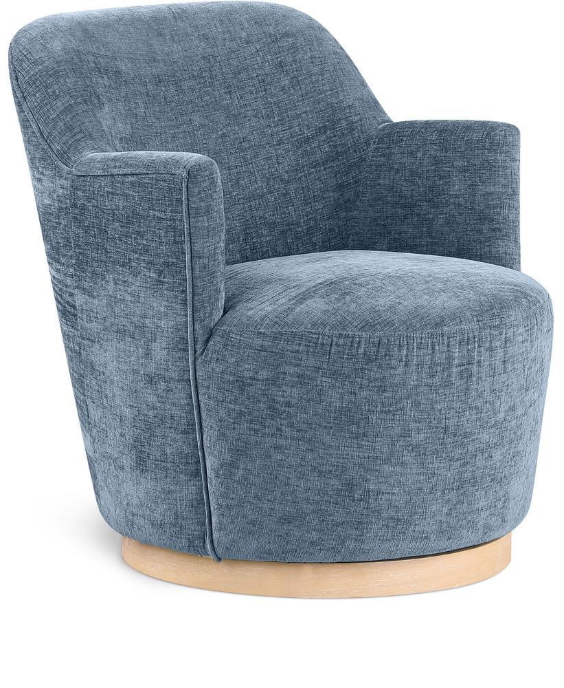 Meridian Furniture - Clarita Light Blue Chenille Fabric Swivel Accent Chair - 449LtBlu veiw 1