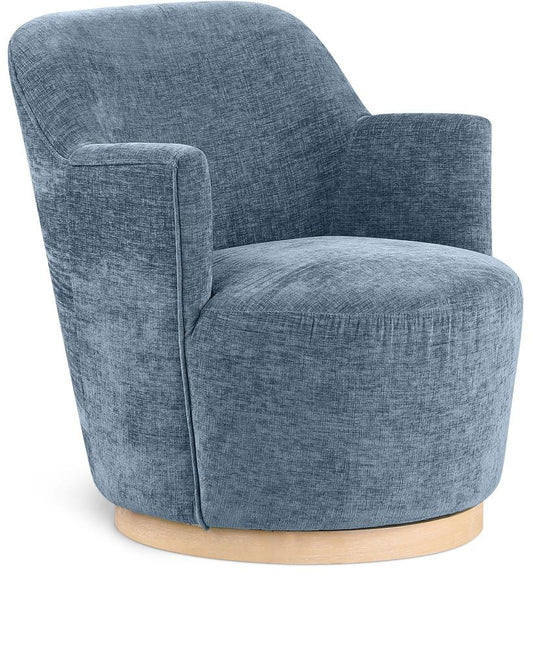 Meridian Furniture - Clarita Light Blue Chenille Fabric Swivel Accent Chair - 449LtBlu veiw 1
