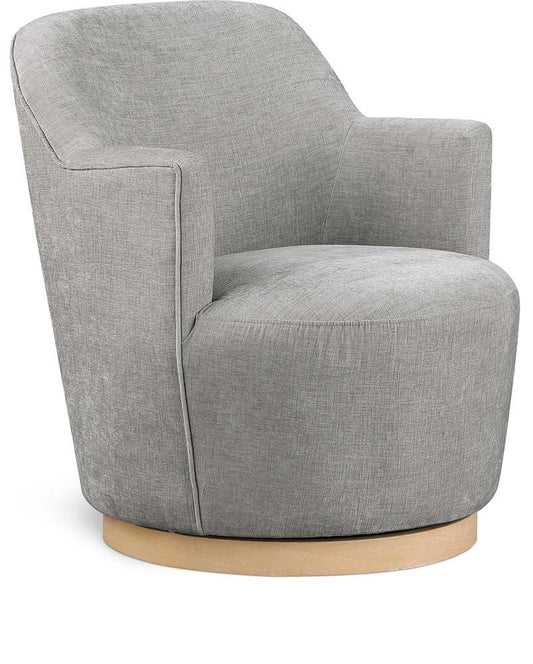 Meridian Furniture - Clarita Light Grey Chenille Fabric Swivel Accent Chair - 449Grey veiw 1