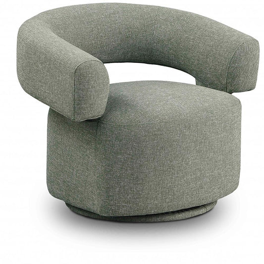 Meridian Furniture - Niya Green Linen Textured Fabric Swivel Accent Chair - 598Green veiw 1