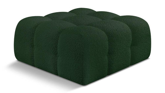 Meridian Furniture - Ames Green Boucle Fabric Ottoman - 611Green-Ott veiw 1