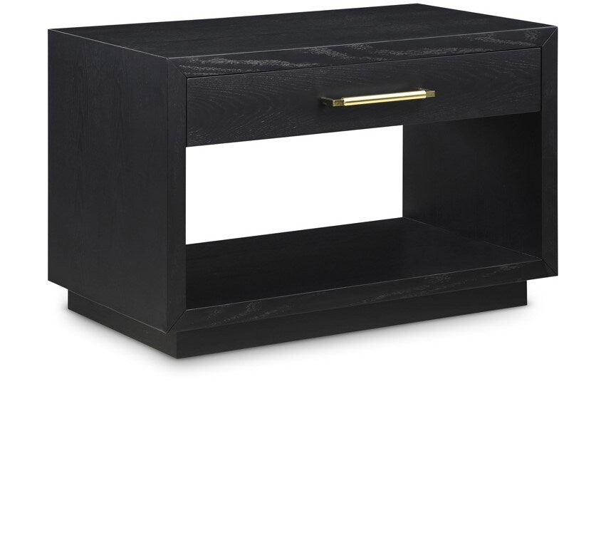Meridian Furniture - Avery Black Wood Veneer Night Stand - 872Black-NS veiw 1