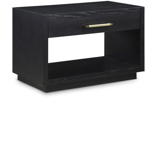 Meridian Furniture - Avery Black Wood Veneer Night Stand - 872Black-NS veiw 1