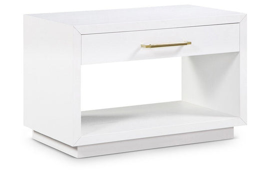 Meridian Furniture - Avery White Wood Veneer Night Stand - 872White-NS veiw 1