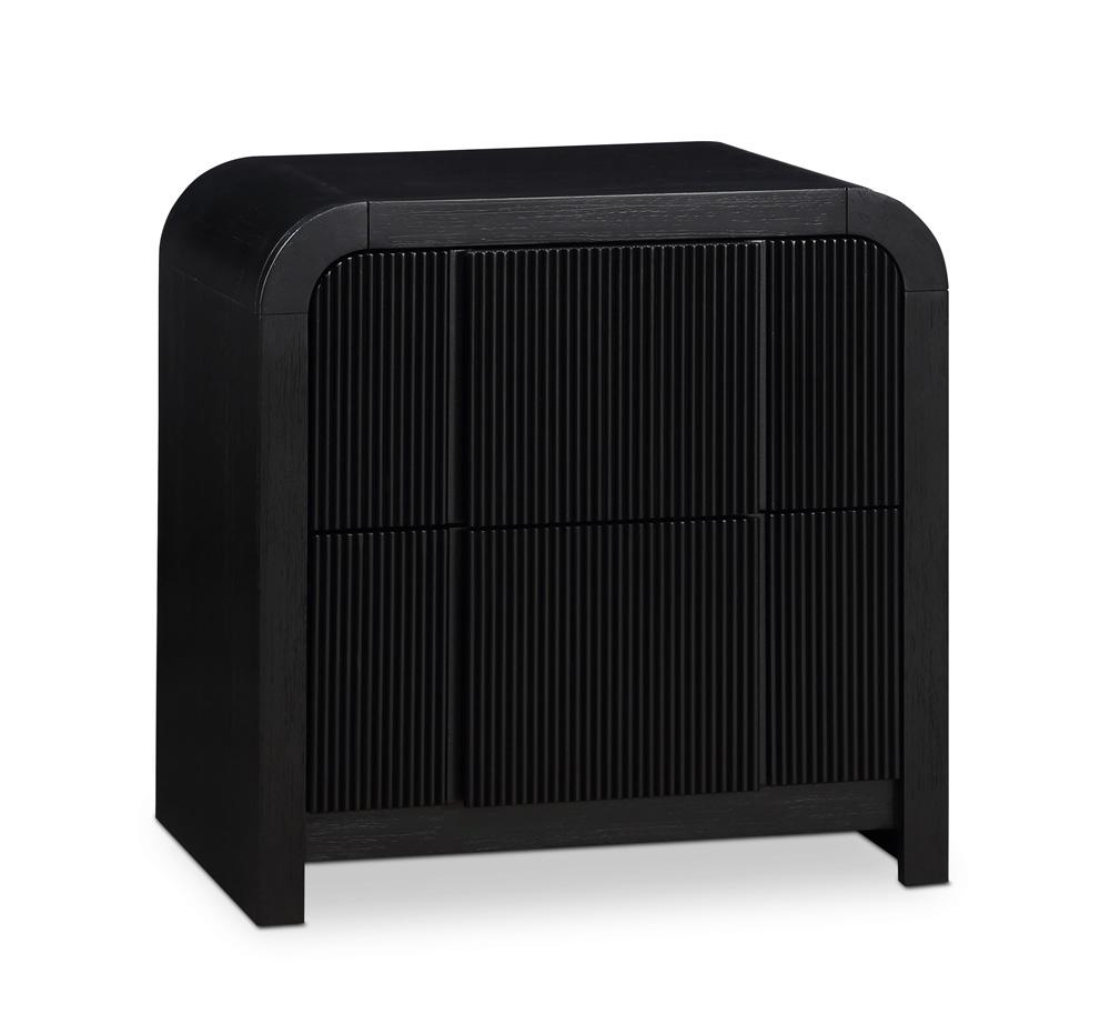 Meridian Furniture - Fluted Black Night Stand - 314Black-NS veiw 1