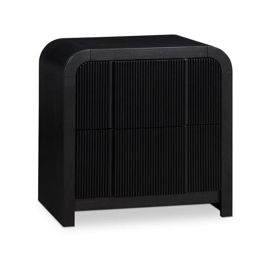 Meridian Furniture - Fluted Black Night Stand - 314Black-NS veiw 1