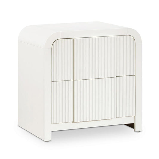 Meridian Furniture - Fluted Cream Night Stand - 314Cream-NS veiw 1