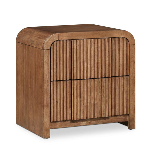 Meridian Furniture - Fluted Walnut Night Stand - 314Walnut-NS veiw 1