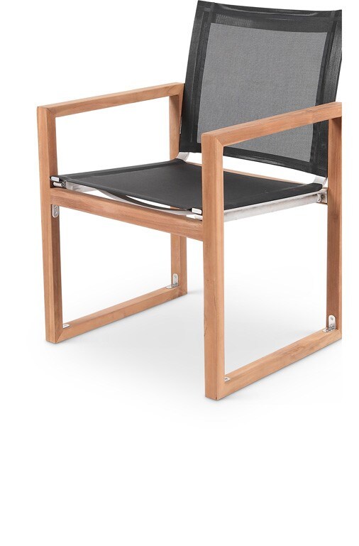 Meridian Furniture - Tulum Black Water Resistant Fabric Outdoor Patio Dining Arm Chair - 353Black-AC veiw 1