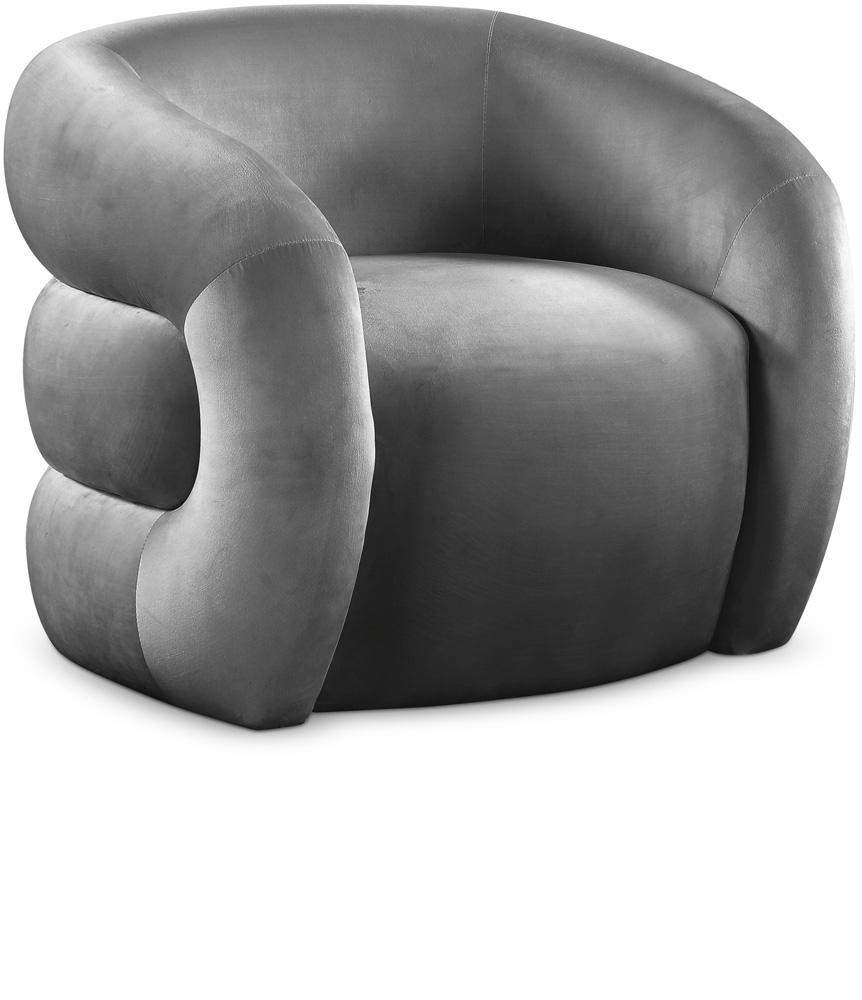 Meridian Furniture - Roxbury Grey Velvet Accent Chair - 525Grey veiw 1