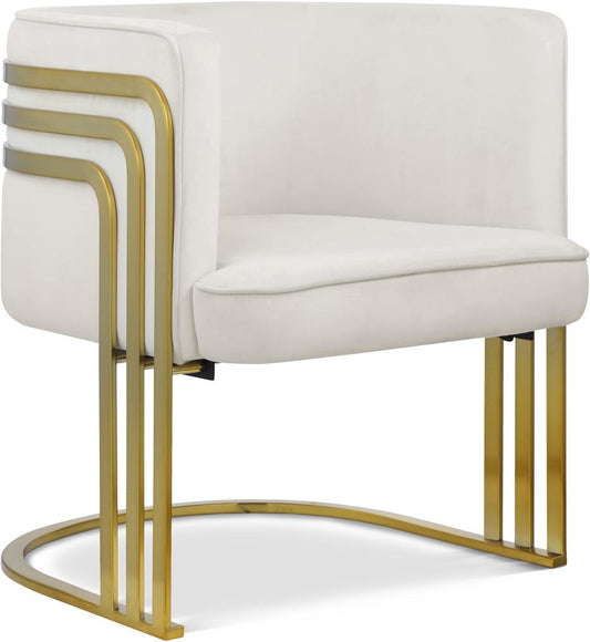 Meridian Furniture - Rays Cream Velvet Accent Chair - 533Cream veiw 1