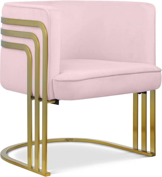 Meridian Furniture - Rays Pink Velvet Accent Chair - 533Pink veiw 1
