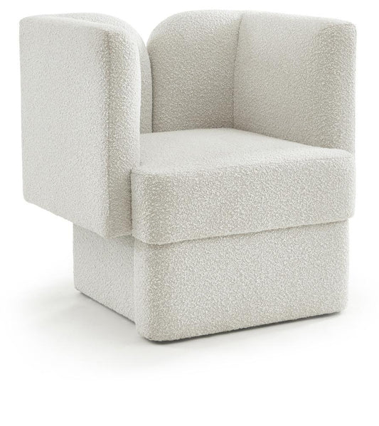 Meridian Furniture - Marcel Cream Boucle Fabric Chair - 616Cream-C veiw 1