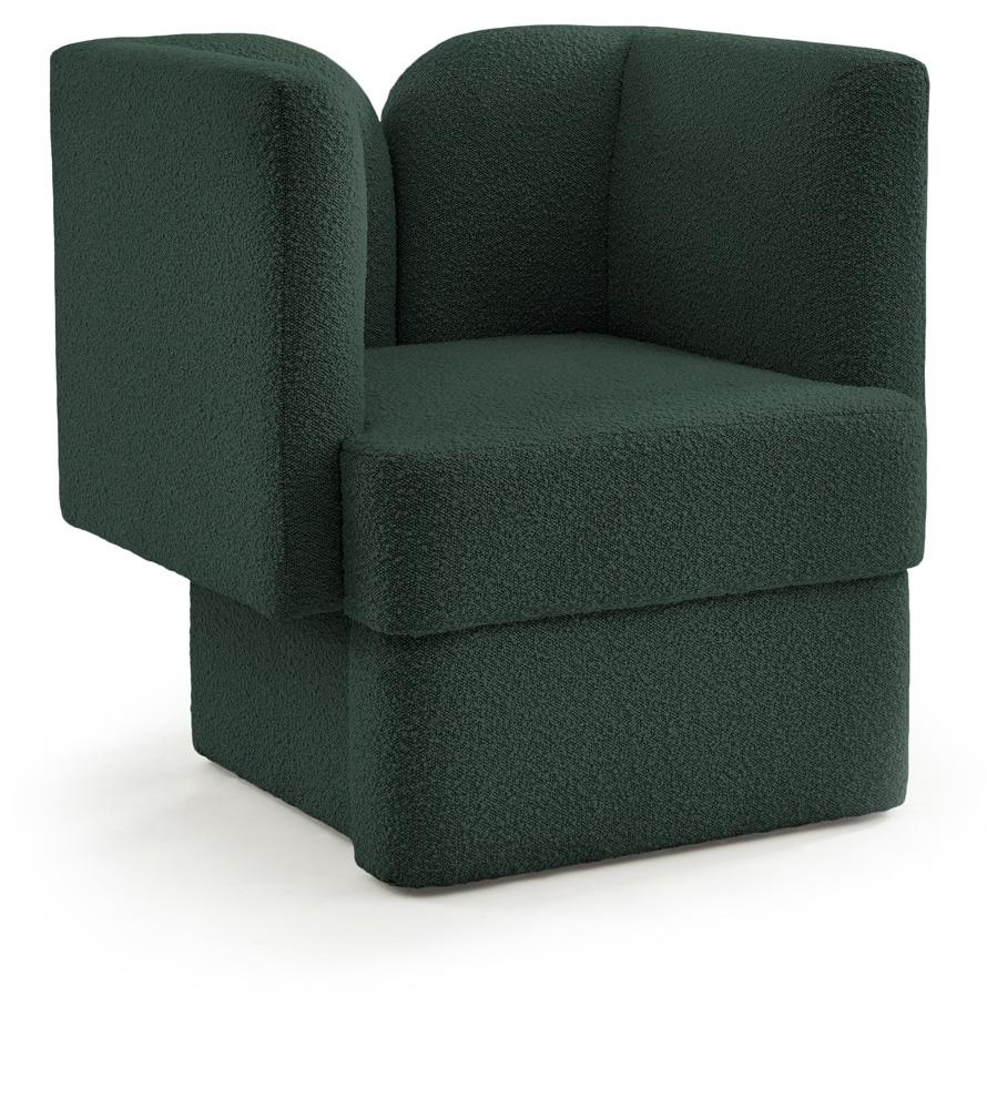 Meridian Furniture - Marcel Green Boucle Fabric Chair - 616Green-C veiw 1