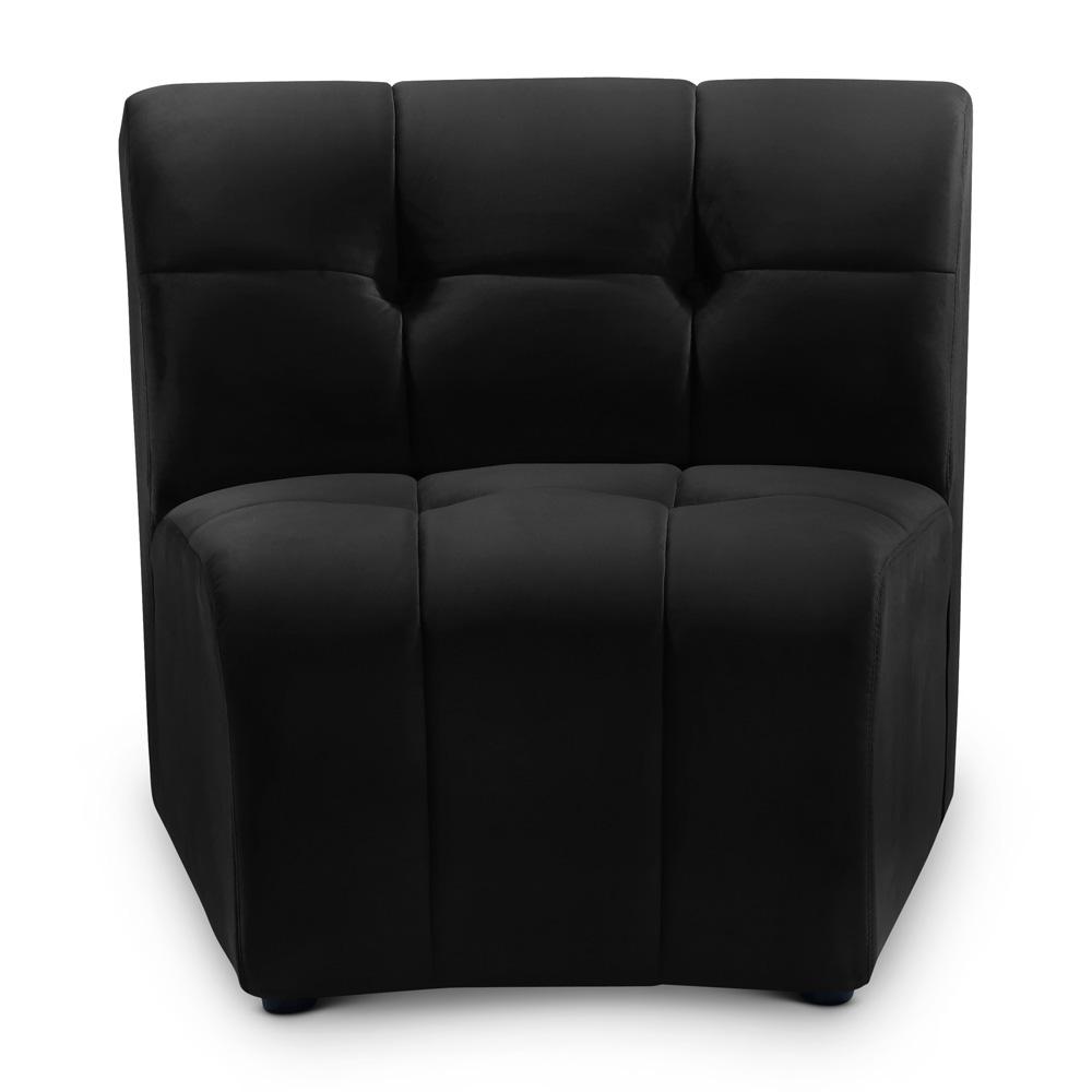 Meridian Furniture - Limitless Black Velvet Modular Chair - 645Black-C veiw 1