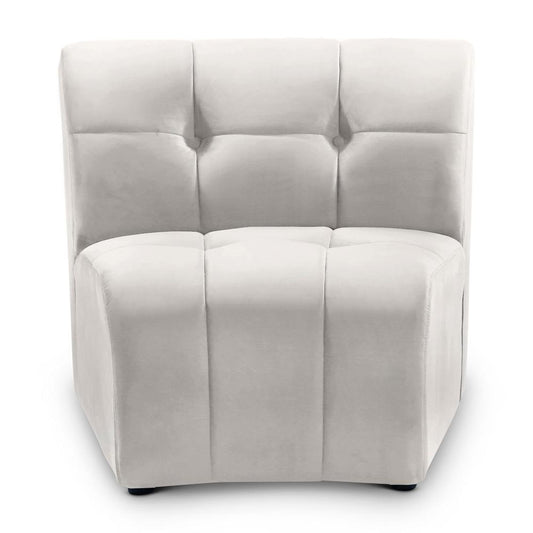 Meridian Furniture - Limitless Cream Velvet Modular Chair - 645Cream-C veiw 1