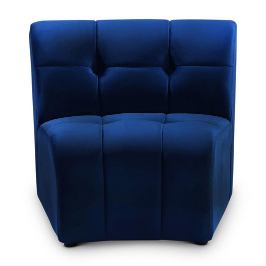 Meridian Furniture - Limitless Navy Velvet Modular Chair - 645Navy-C veiw 1