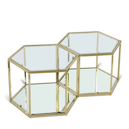 Meridian Furniture - Sei Brushed Gold Coffee Table - 2pc - 205-CT-2PC veiw 1
