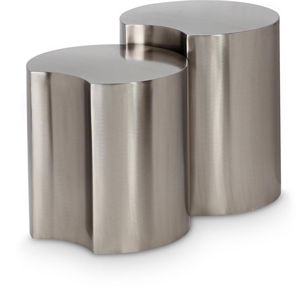 Meridian Furniture - Dimple Silver End Table - 2Pc - 99081Silver-2C veiw 1