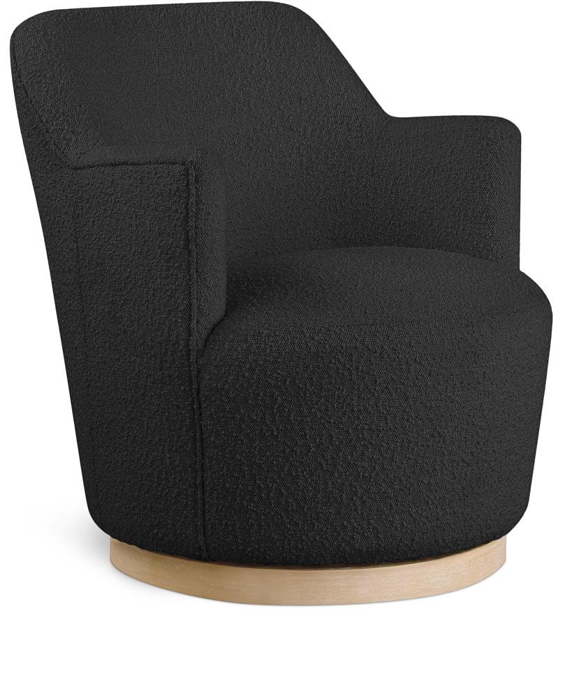 Meridian Furniture - Clarita Black Boucle Fabric Swivel Accent Chair - 450Black veiw 1