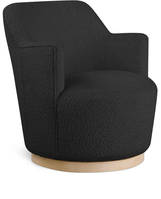 Meridian Furniture - Clarita Black Boucle Fabric Swivel Accent Chair - 450Black veiw 1