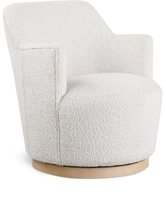 Meridian Furniture - Clarita Cream Boucle Fabric Swivel Accent Chair - 450Cream veiw 1