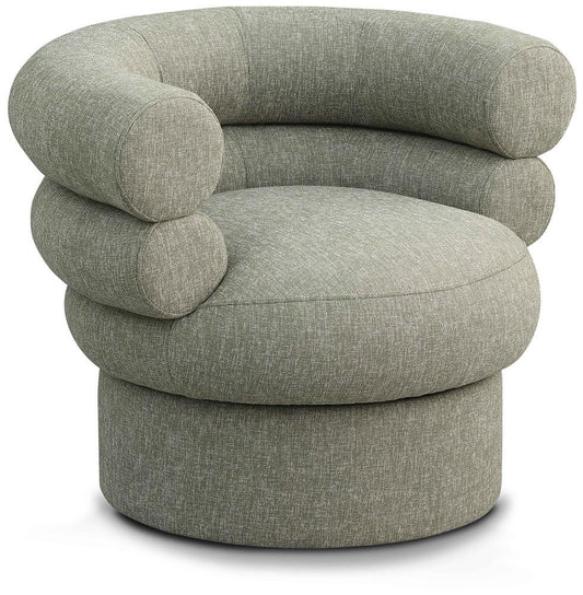 Meridian Furniture - Valentina Green Linen Textured Fabric Accent Swivel Chair - 570Green veiw 1