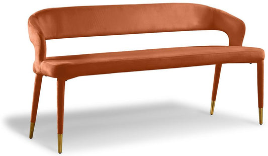 Meridian Furniture - Destiny Cognac Velvet Bench - 582Cognac veiw 1