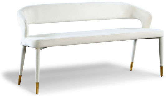Meridian Furniture - Destiny Cream Velvet Bench - 582Cream veiw 1