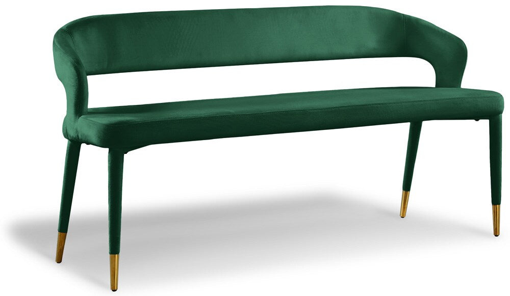 Meridian Furniture - Destiny Green Velvet Bench - 582Green veiw 1