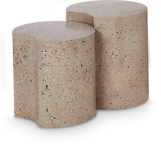 Meridian Furniture - Dimple Taupe End Table - 2Pc - 99084Taupe-2C veiw 1