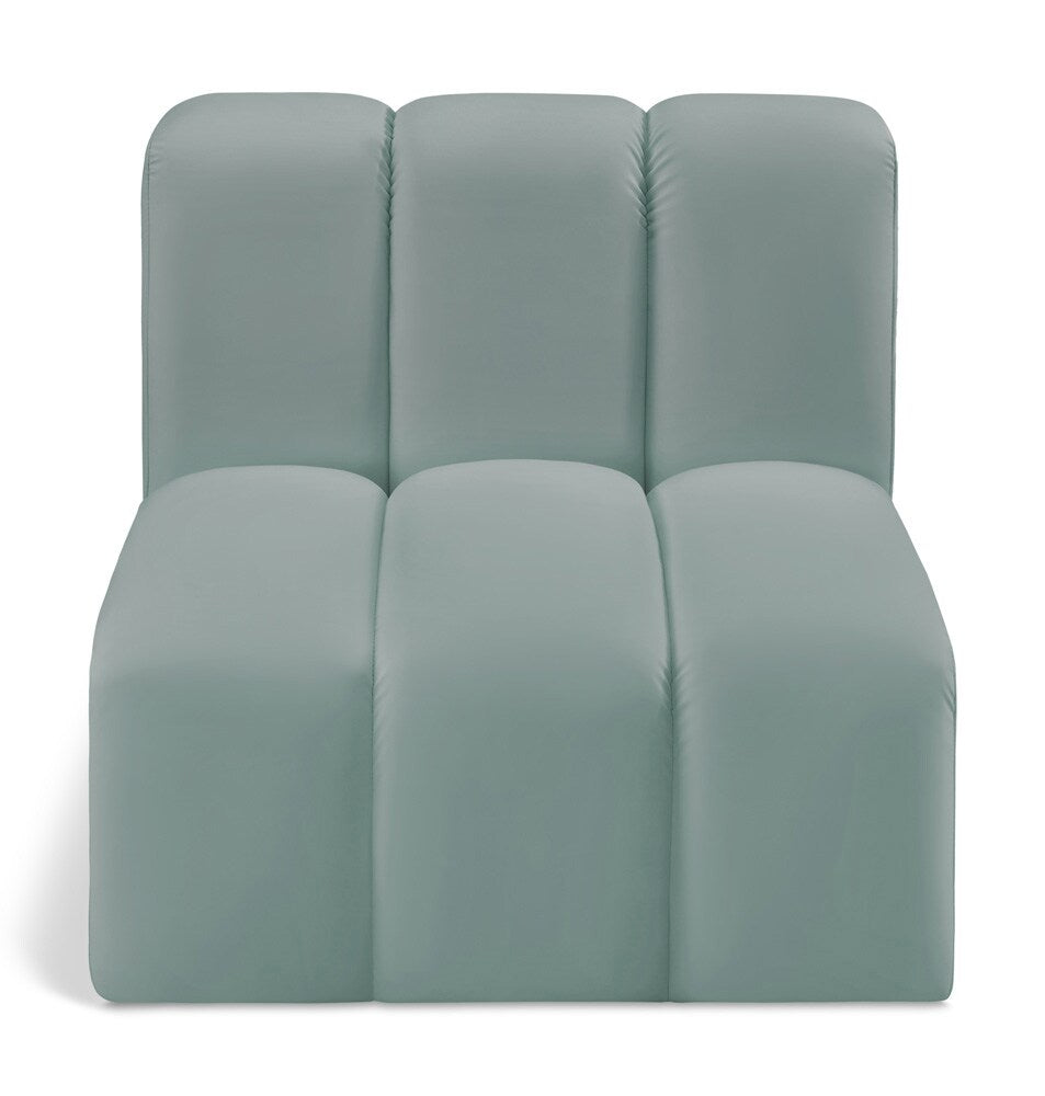 Meridian Furniture - Arc Mint Green Vegan Leather Straight Chair - 101Mint-ST veiw 1