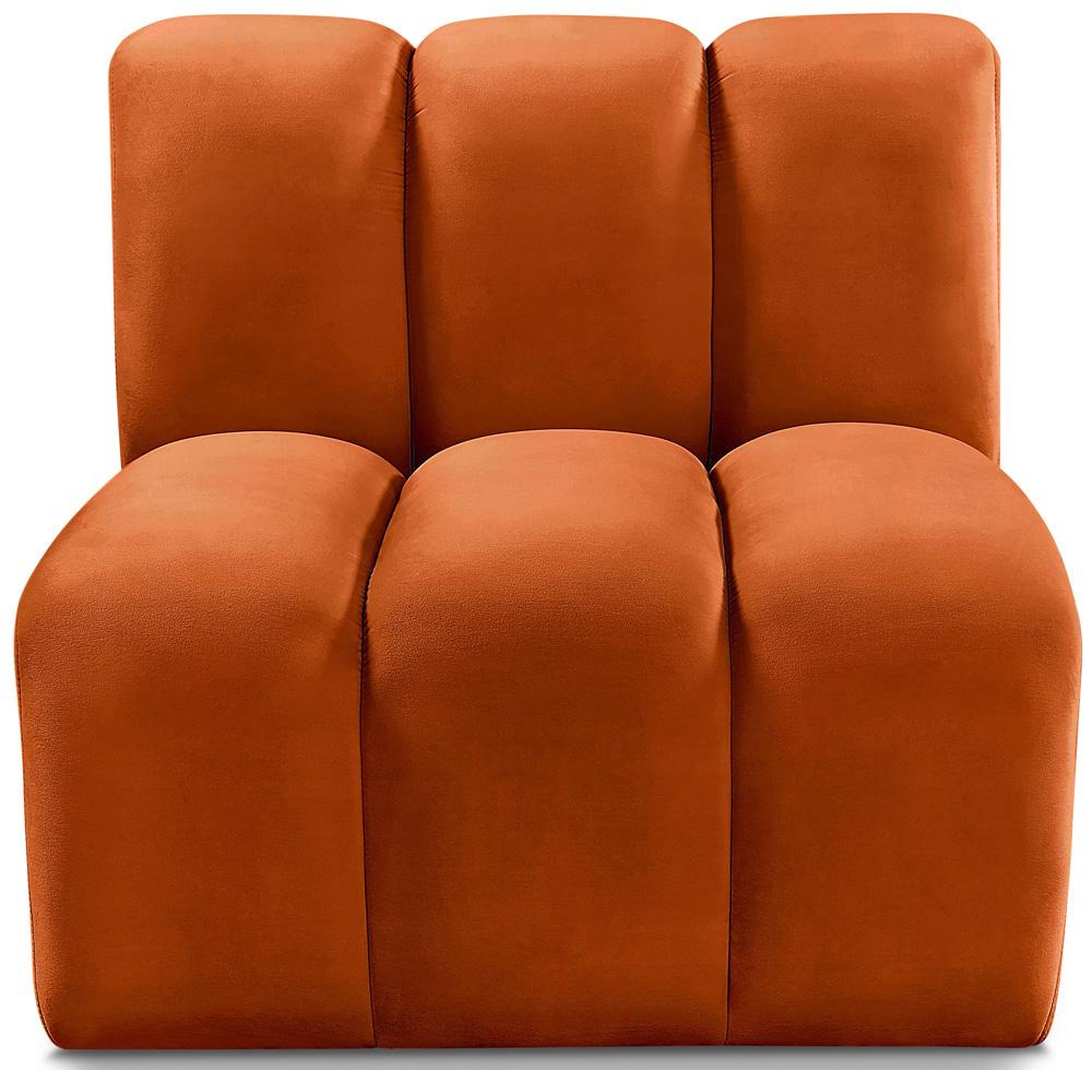 Meridian Furniture - Arc Cognac Velvet Straight Chair - 103Cognac-ST veiw 1