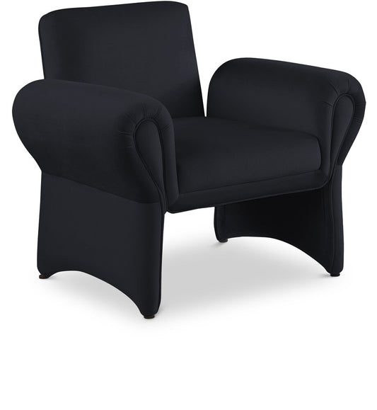 Meridian Furniture - Fleurette Black Velvet Accent Chair - 409Black veiw 1